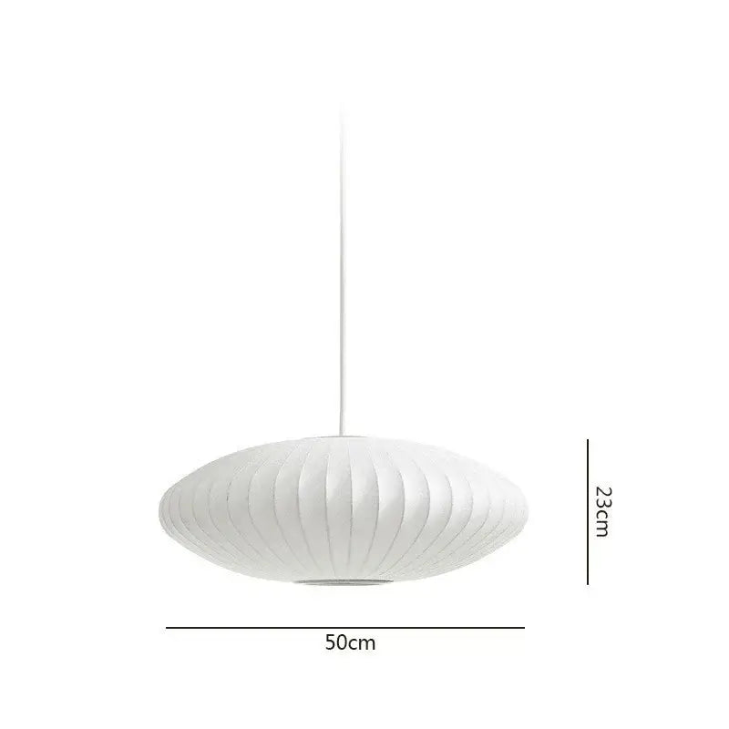 Oval white ribbed bubble silk pendant chandelier with modern design for dining room decorbites bubble silk pendant