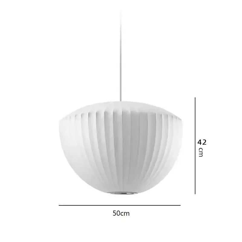 Oval white ribbed bubble silk pendant chandelier with sleek modern design for dining room decorbites bubble silk lighting
