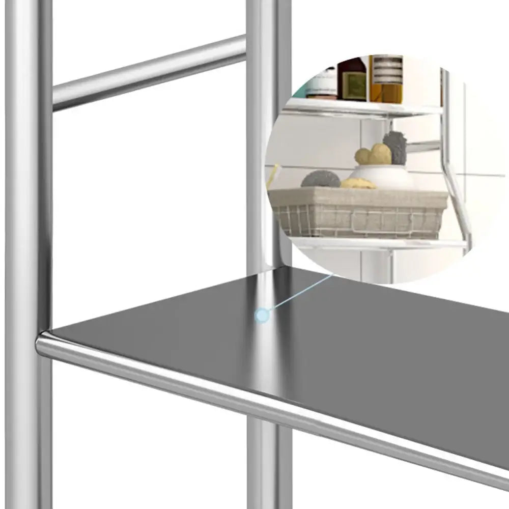 Decorbites™ 3-tier stainless steel storage shelf with polished finish maximizing vertical space for toilet storage