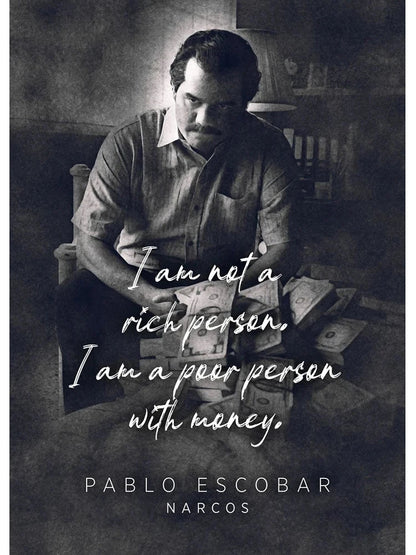 Pablo Escobar Drug Lord Canvas Wall Art - B / 30x40cm No Frame - Posters