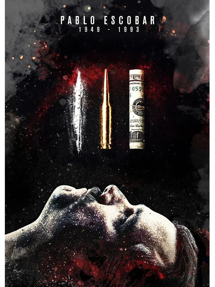 Pablo Escobar Drug Lord Canvas Wall Art - D / 20x30cm No Frame - Posters