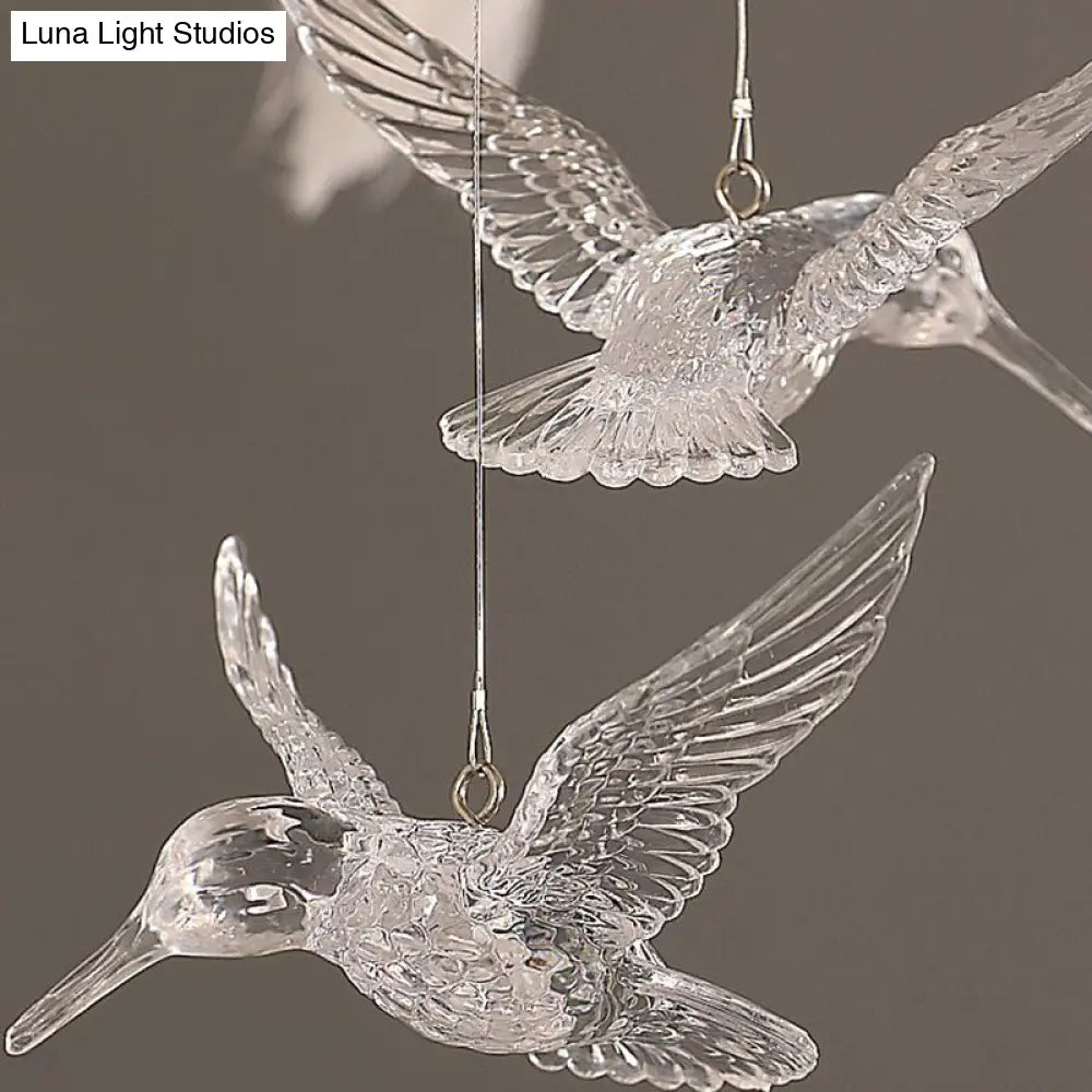 Palm Tree Hanging Light - Feather Nordic Style Chandelier for Living Room in Elegant White