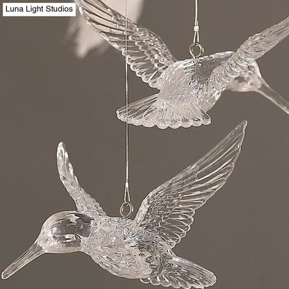 Palm Tree Hanging Light - Feather Nordic Style Chandelier for Living Room in Elegant White