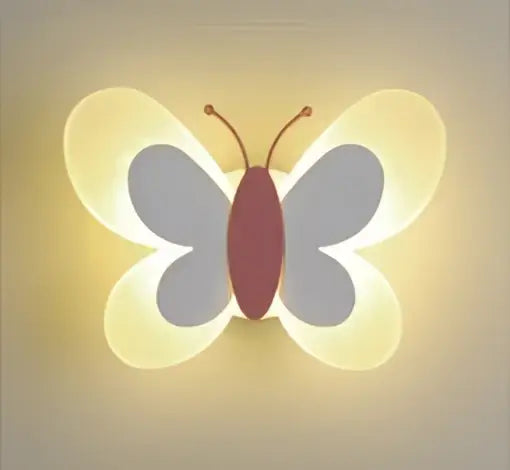 A soft glowing butterfly girl room lamp with white and maroon design for pastel butterfly girl decorbites bedroom