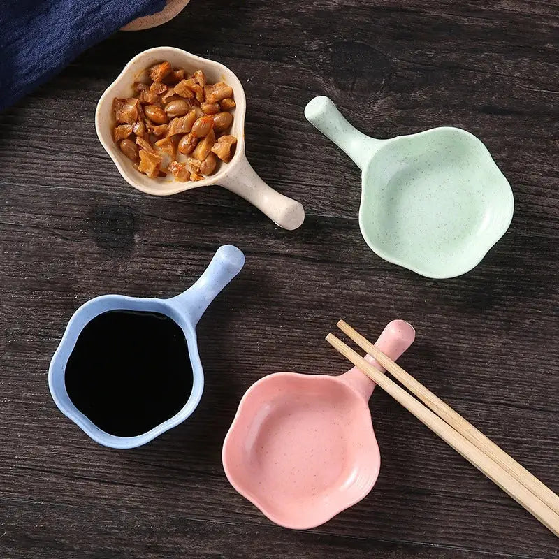 Pastel ceramic milk cup creamer with handle and speckled flower shape from decorbites ceramic milk set