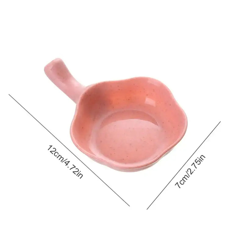 Pastel pink ceramic milk cup creamer shaped like a leaf with handle from decorbites ceramic milk set