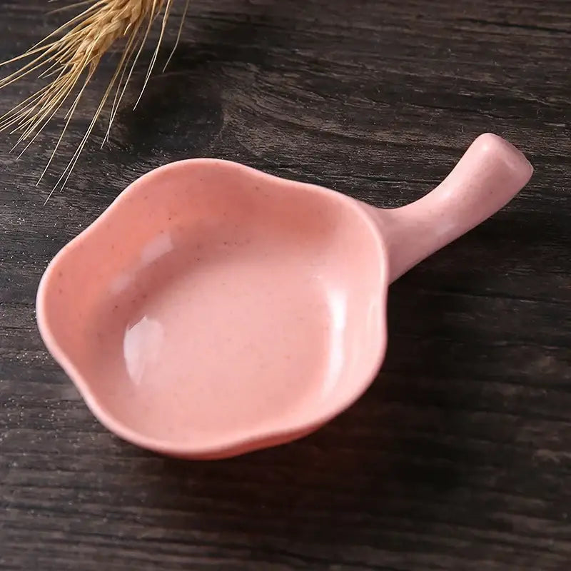 Pink ceramic leaf-shaped dish with handle from decorbites ceramic milk cup creamer set for dining room use