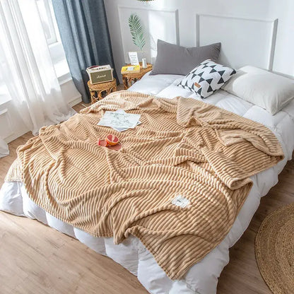 Beige ribbed knit pastel corduroy cozy hug blanket with soft textured surface and subtle woven pattern soft sweatshirt throw