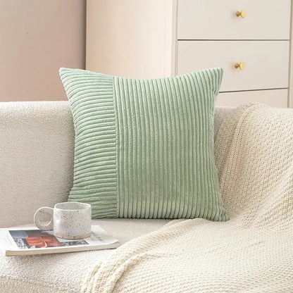 A mint green corduroy striped body pillow with vertical ribbed texture for bedroom lumbar support decorbites corduroy striped