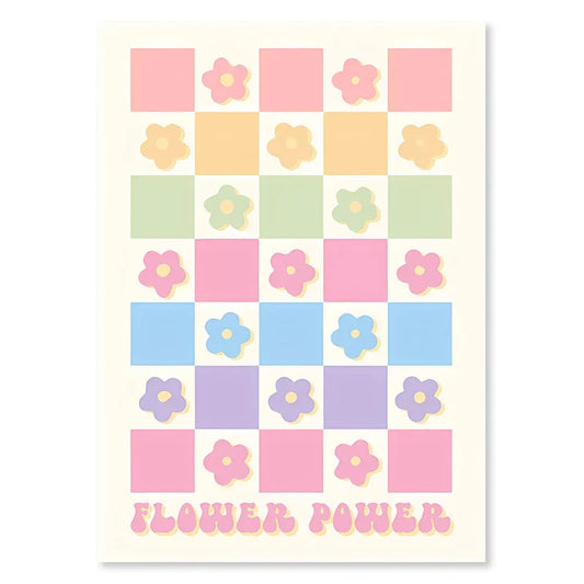 Pastel Danish Flower Wall Art Print - 28 / 50x75cm No Frame - Posters