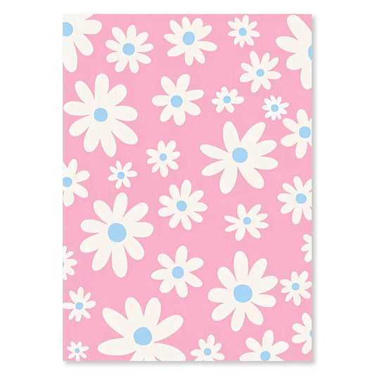 Pastel Danish Flower Wall Art Print - Purple Smiley - 23 / 40x60cm No Frame - Posters