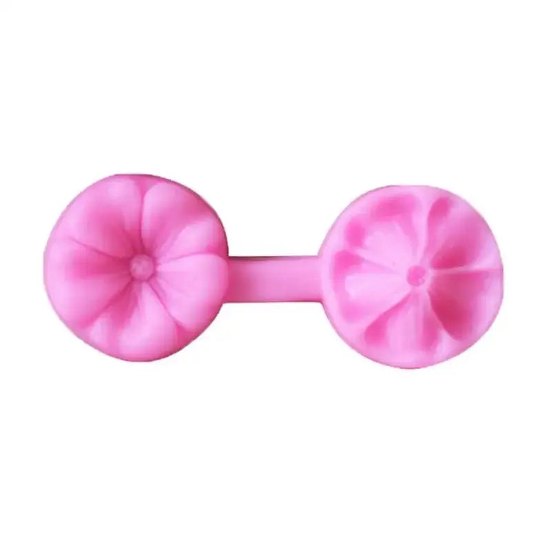 Pink silicone five petals flower mold with central stem for baking kitchen use pastel five petals flower tool