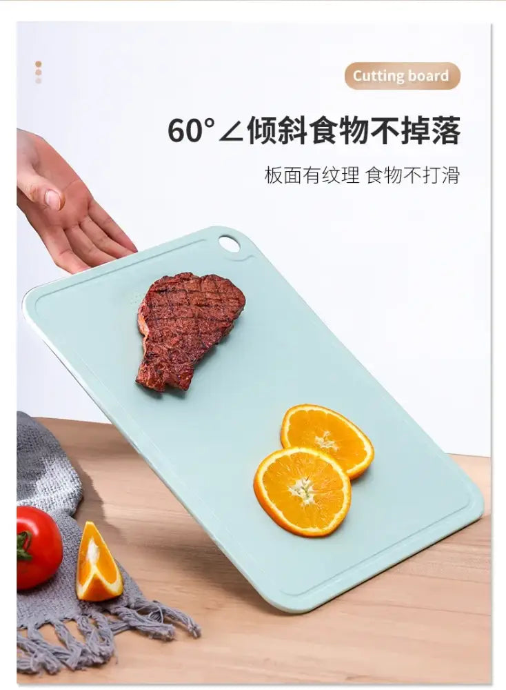 Pastel green pp5 plastic kitchen cutting board set with light blue 60-degree angled non-slip cutting board decorbites kitchen cutting