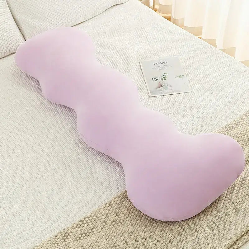 A soft lavender pastel ice cream wavy plush pillow with plush fabric finish ideal for decorbites ice cream bedroom decor