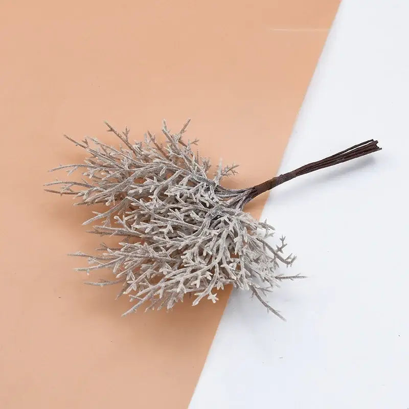 Frost-covered pastel lavender and mint artificial plants with dark brown stem from decorbites 10pcs artificial bundle