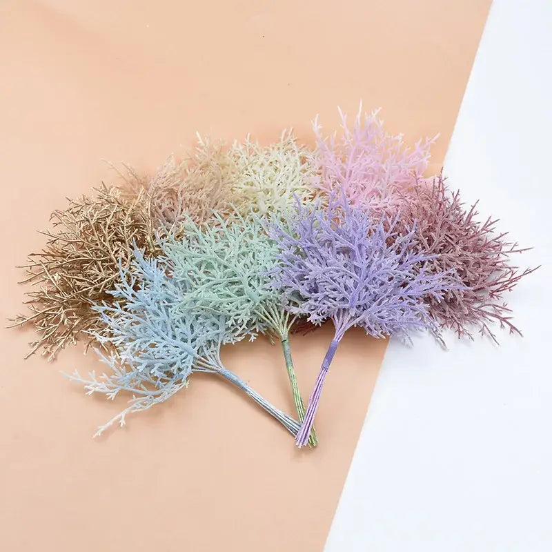 Pastel lavender and mint 10pcs artificial plants by decorbites featuring coral-like decorative branches for living room decor