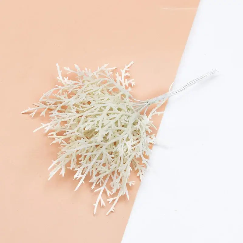 White artificial coral branch with delicate fronds in decorbites 10pcs artificial plants for living room decor