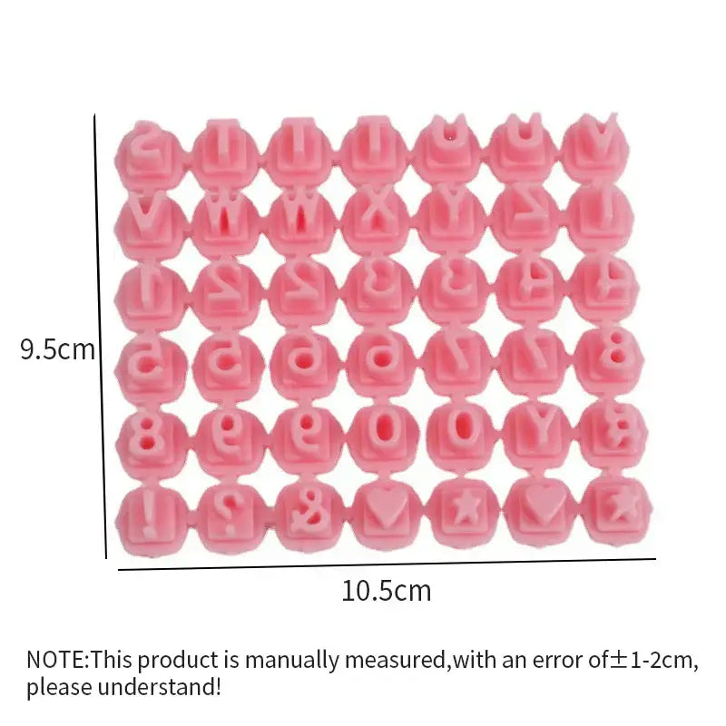 Pastel pink plastic letter and symbol stamp set for decorbites cookie stamps kitchen mold use