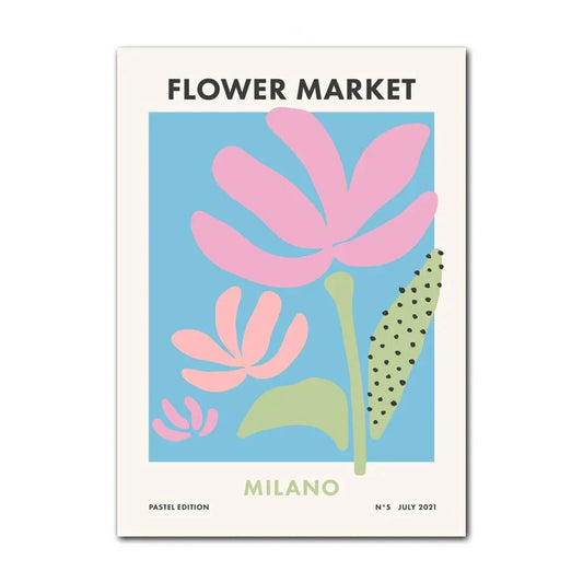 Pastel Smile Flower Canvas Wall Art - 7 / 40x60cm No Frame - Posters