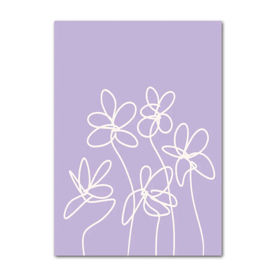 Pastel Smiley Flower Canvas Art Print - Posters
