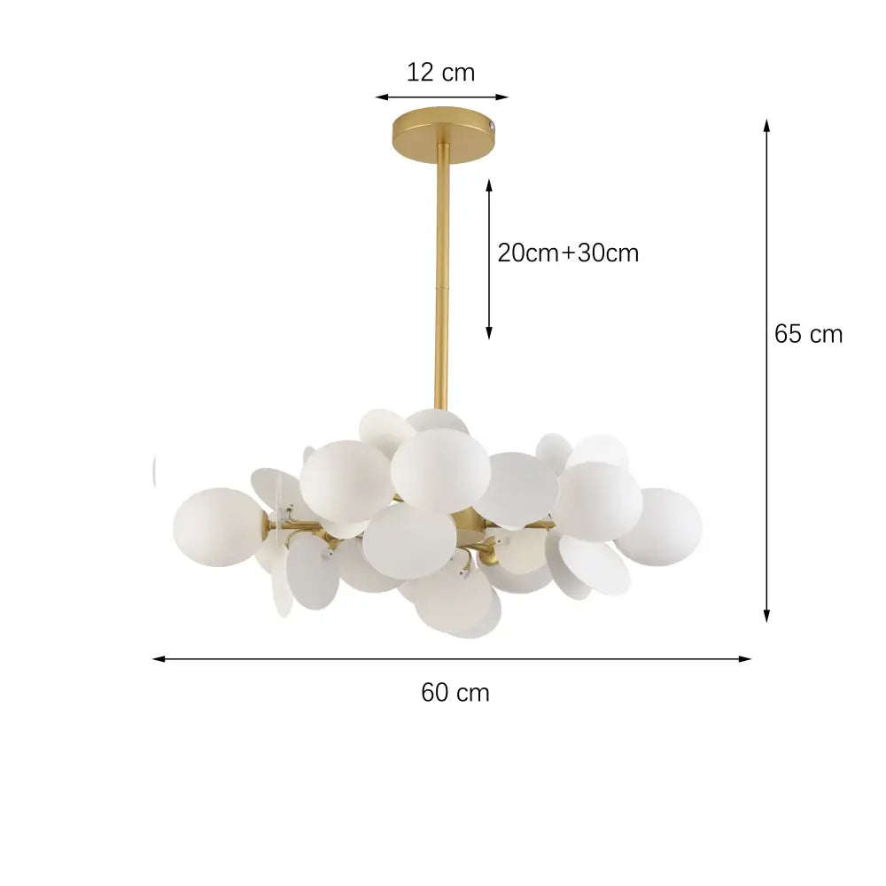Gold-toned decorbites colorful chandelier pendant with frosted white glass orbs for dining room decorbites chandelier pendant lamp