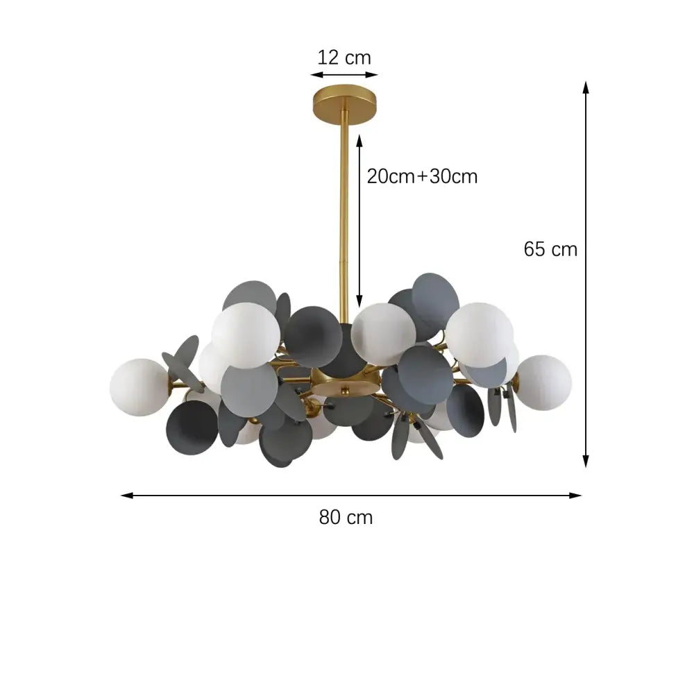 Modern chandelier with gold metal frame and white gray spherical glass shades for dining room decorbites colorful chandelier