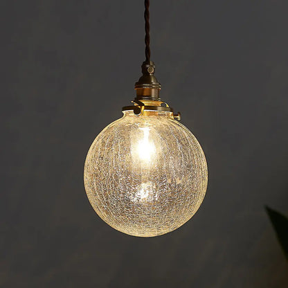 Pauline - Modern Industrial Sphere Ceiling Light Single Clear Glass Hanging Pendant Light for Living Room