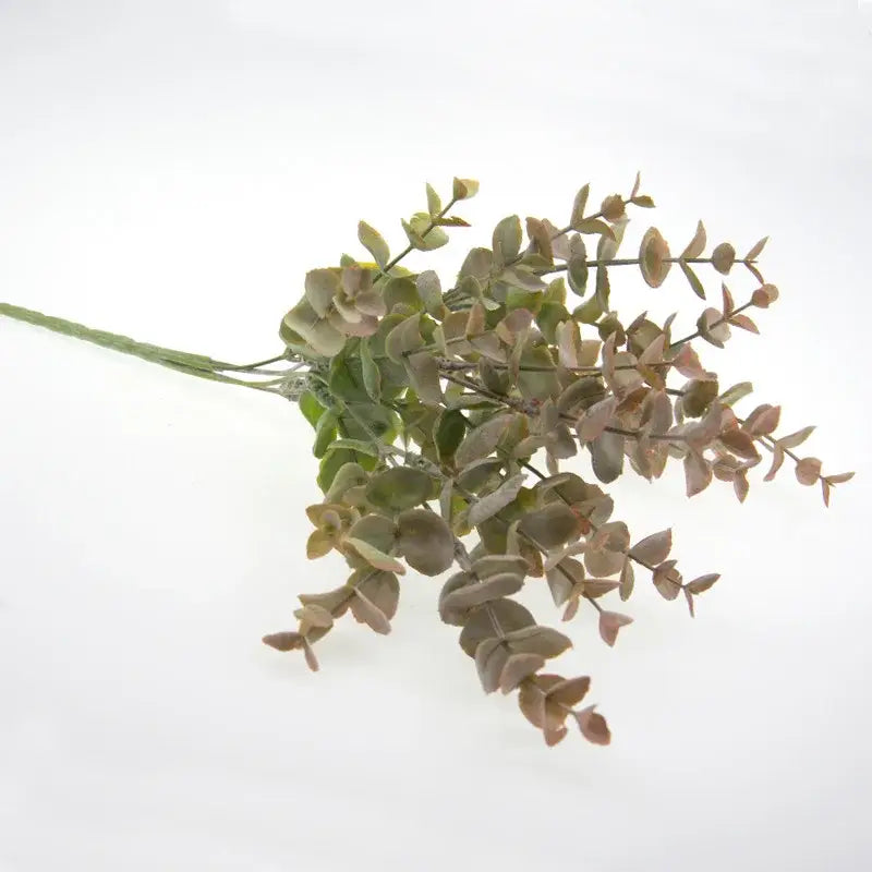 Peach and green eucalyptus leaves artificial arrangement with muted green and dusty rose faux eucalyptus leaves for decorbites living room vase