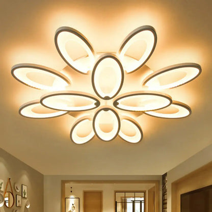 DecorBites™ DecorBites™ Peacock Ceiling Mounted LED Light: Minimalist Acrylic Semi Flush Mount for Living Room in White