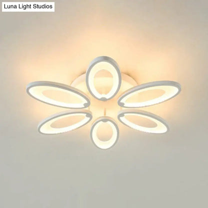 DecorBites™ DecorBites™ Peacock Ceiling Mounted LED Light: Minimalist Acrylic Semi Flush Mount for Living Room in White