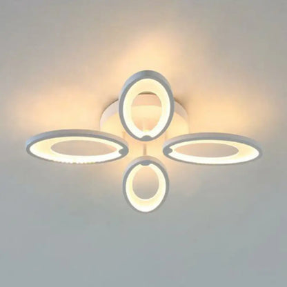 DecorBites™ DecorBites™ Peacock Ceiling Mounted LED Light: Minimalist Acrylic Semi Flush Mount for Living Room in White