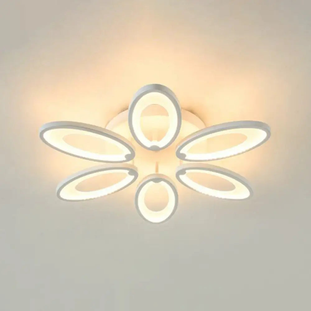 DecorBites™ DecorBites™ Peacock Ceiling Mounted LED Light: Minimalist Acrylic Semi Flush Mount for Living Room in White