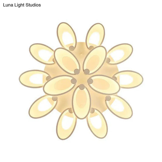 DecorBites™ DecorBites™ Peacock Ceiling Mounted LED Light: Minimalist Acrylic Semi Flush Mount for Living Room in White