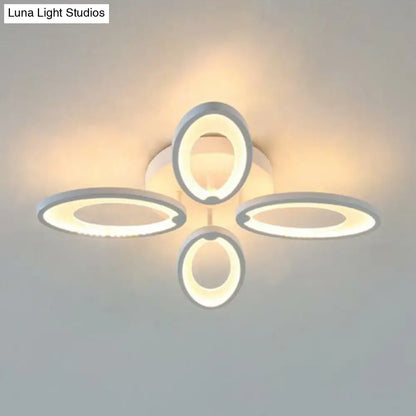 DecorBites™ DecorBites™ Peacock Ceiling Mounted LED Light: Minimalist Acrylic Semi Flush Mount for Living Room in White