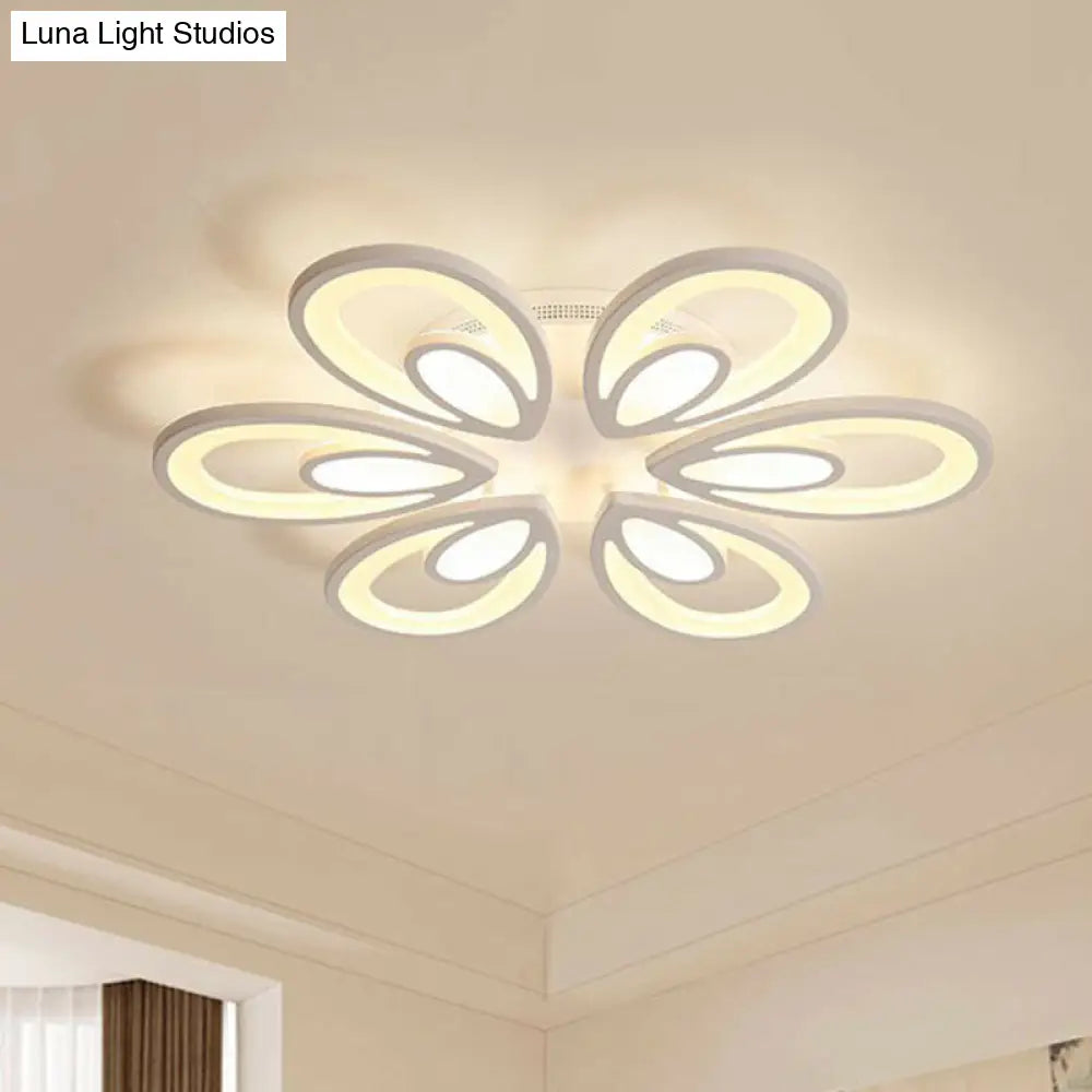 DecorBites™ DecorBites™ Peacock LED Semi Flush Light - Acrylic, Simplicity White, Ceiling Mount - Ideal for Living Room