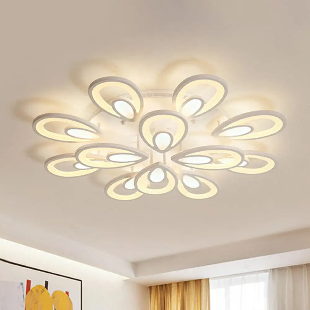 DecorBites™ DecorBites™ Peacock LED Semi Flush Light - Acrylic, Simplicity White, Ceiling Mount - Ideal for Living Room