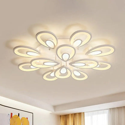 DecorBites™ DecorBites™ Peacock LED Semi Flush Light - Acrylic, Simplicity White, Ceiling Mount - Ideal for Living Room