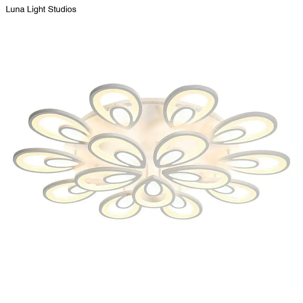 DecorBites™ DecorBites™ Peacock LED Semi Flush Light - Acrylic, Simplicity White, Ceiling Mount - Ideal for Living Room