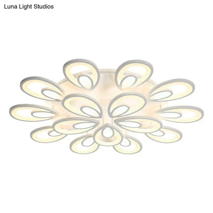 DecorBites™ DecorBites™ Peacock LED Semi Flush Light - Acrylic, Simplicity White, Ceiling Mount - Ideal for Living Room