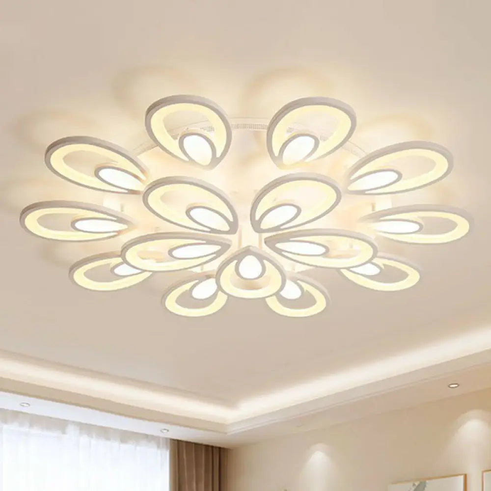 DecorBites™ DecorBites™ Peacock LED Semi Flush Light - Acrylic, Simplicity White, Ceiling Mount - Ideal for Living Room