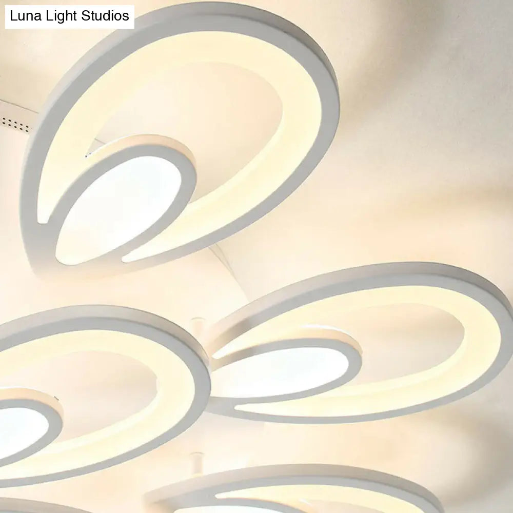 DecorBites™ DecorBites™ Peacock LED Semi Flush Light - Acrylic, Simplicity White, Ceiling Mount - Ideal for Living Room