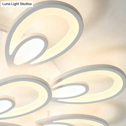 DecorBites™ DecorBites™ Peacock LED Semi Flush Light - Acrylic, Simplicity White, Ceiling Mount - Ideal for Living Room