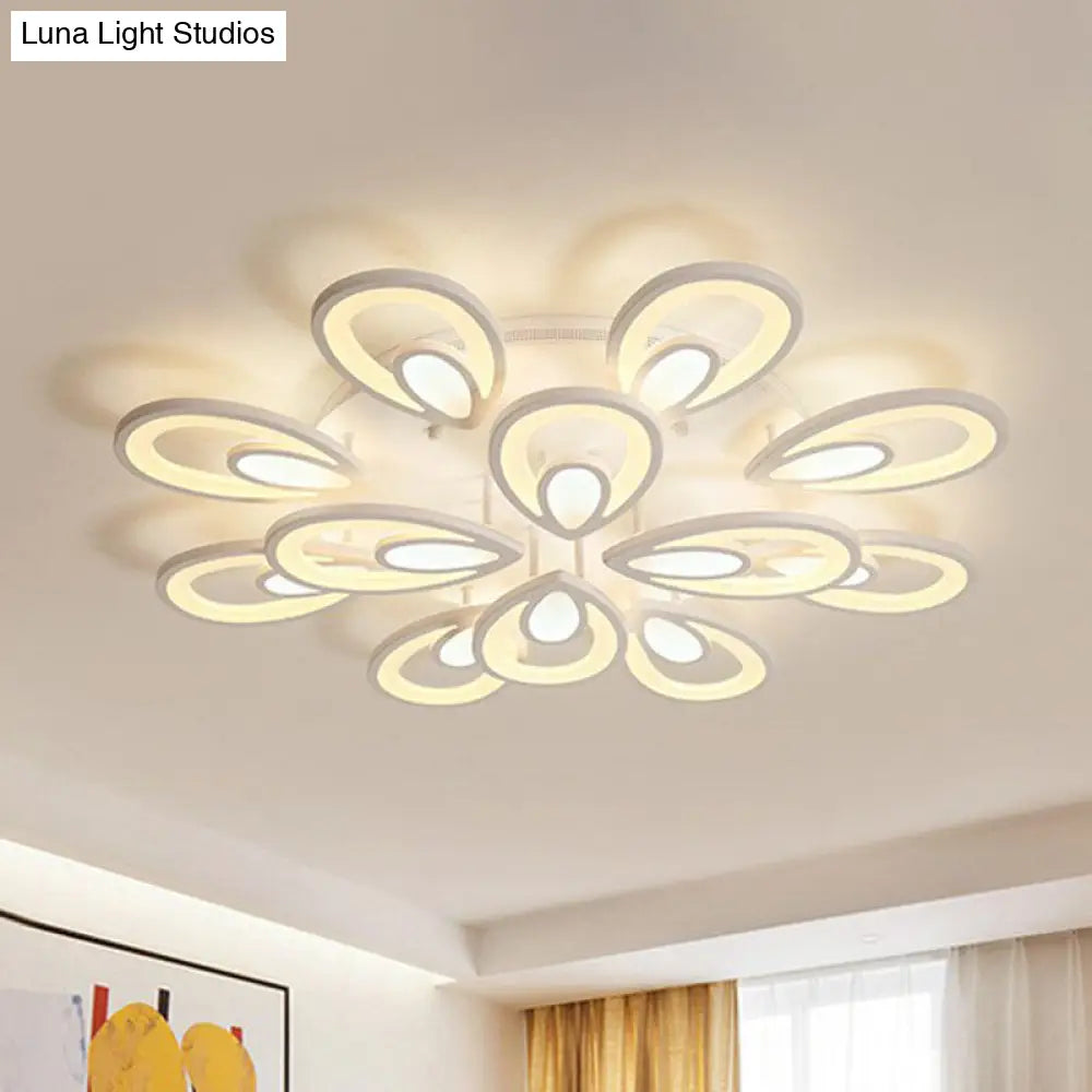 DecorBites™ DecorBites™ Peacock LED Semi Flush Light - Acrylic, Simplicity White, Ceiling Mount - Ideal for Living Room