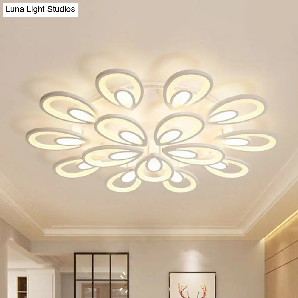 DecorBites™ DecorBites™ Peacock LED Semi Flush Light - Acrylic, Simplicity White, Ceiling Mount - Ideal for Living Room