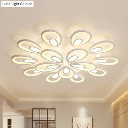 DecorBites™ DecorBites™ Peacock LED Semi Flush Light - Acrylic, Simplicity White, Ceiling Mount - Ideal for Living Room