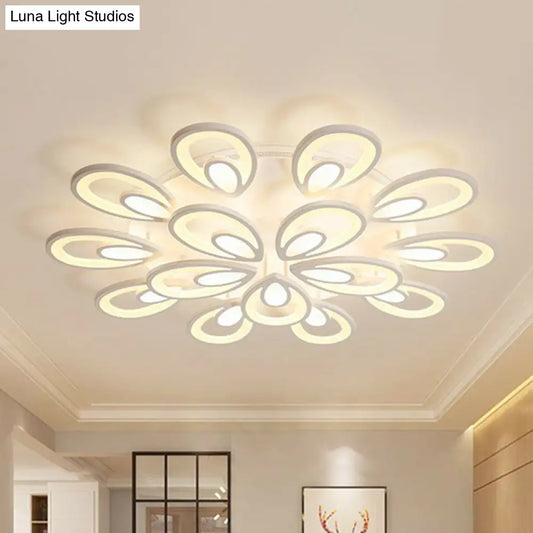 DecorBites™ DecorBites™ Peacock LED Semi Flush Light - Acrylic, Simplicity White, Ceiling Mount - Ideal for Living Room
