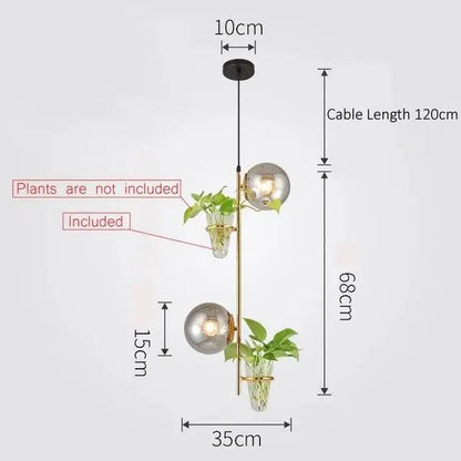 Pendant Planter Light - 2 Head Gold / Gray / Cold White