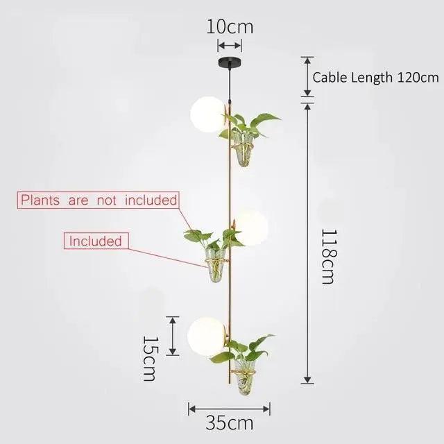 Pendant Planter Light - 3 Head Gold / White / Cold White