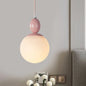 Pendulum White Glass Pendant Light: Post-Modern 1-Light Grey/Blue/Green Hanging Lamp