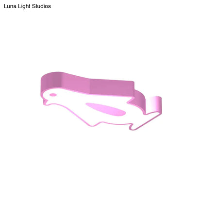 DecorBites™ DecorBites™ Penguin LED Flush Mount Lighting for Kids' Metal Kindergarten Ceiling Lamp - Red/Pink/Yellow